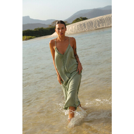 Vestido desflecado toscana Musgo