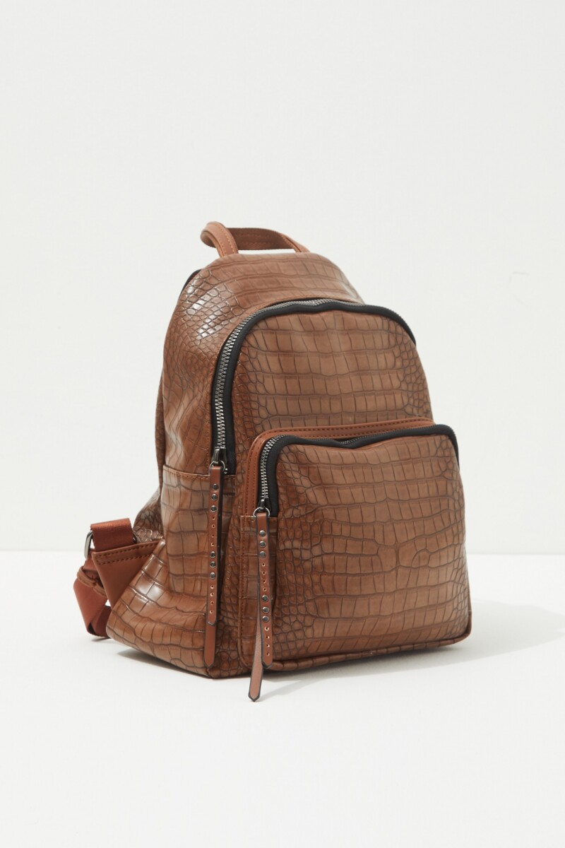 Mochila textura croco chocolate