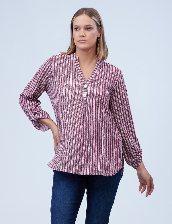 Blusa Casual BORDEAUX/MULTI