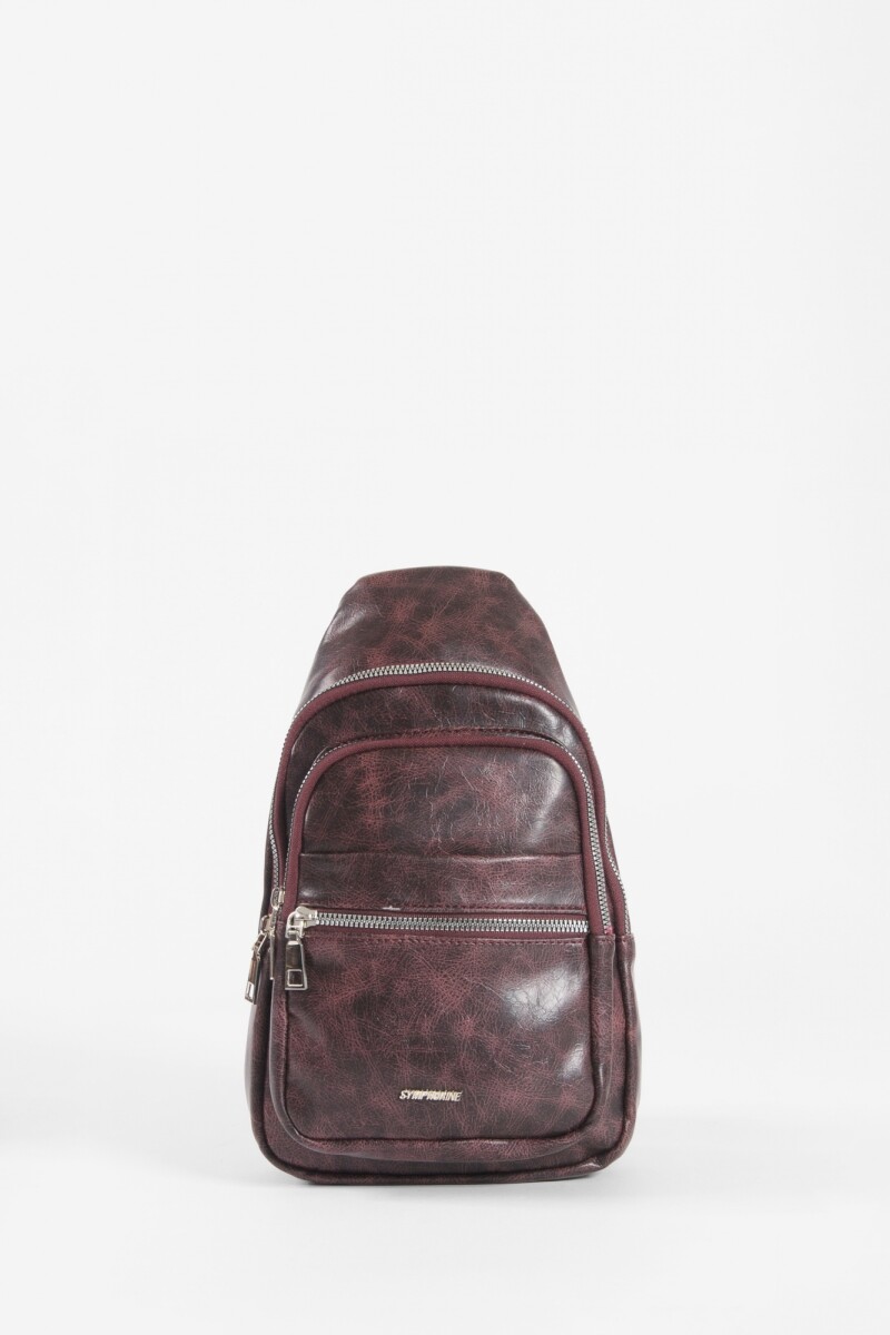 Riñonera cruzada cracked bordo