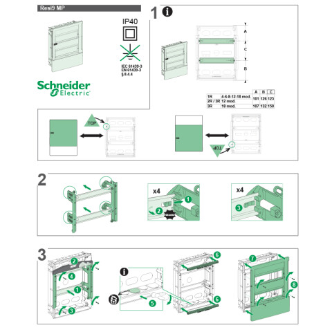 Tablero de embutir 12 módulos puerta transparente MG1566