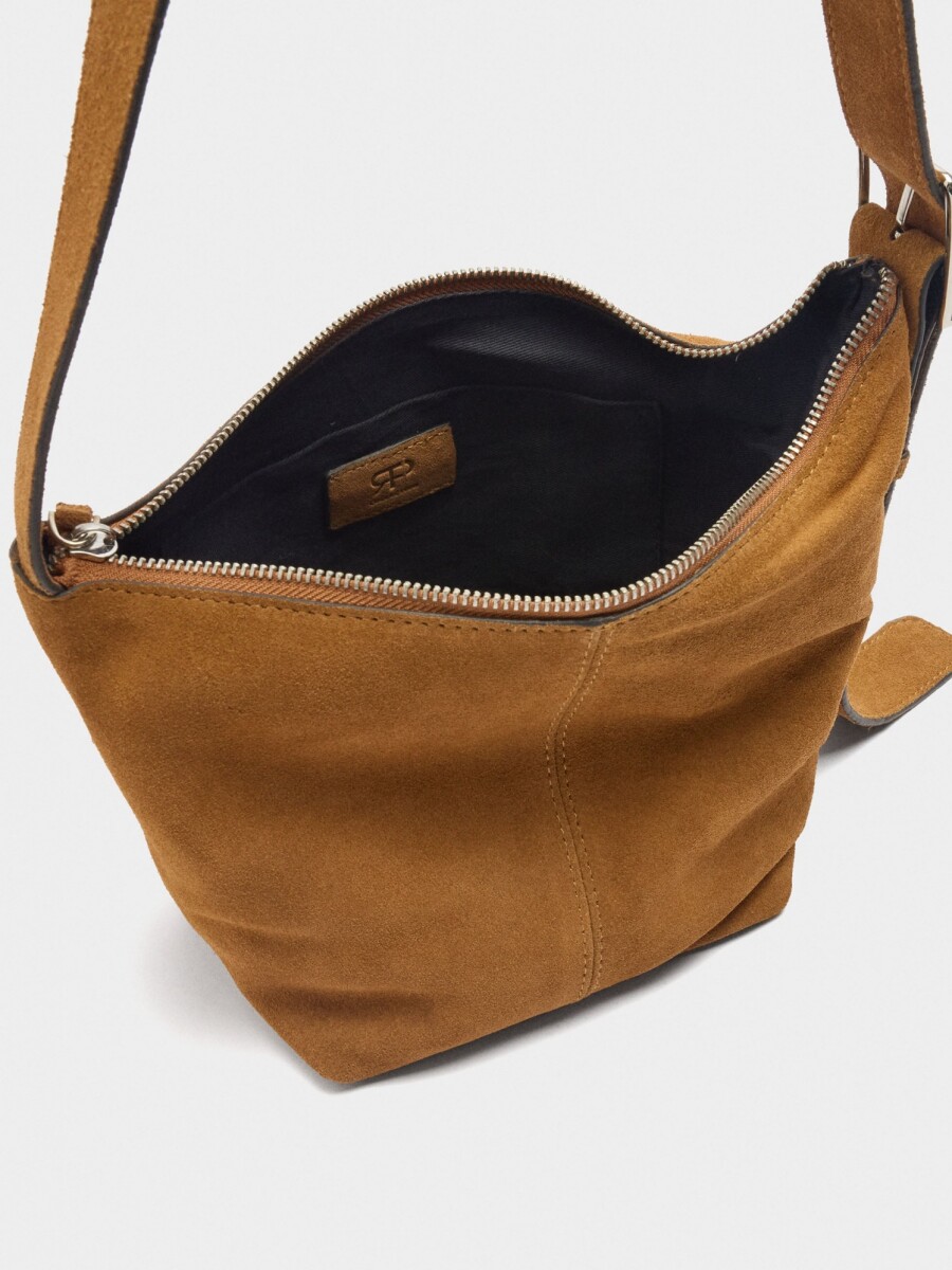 Bolso Bandolera De Piel Lisa camel
