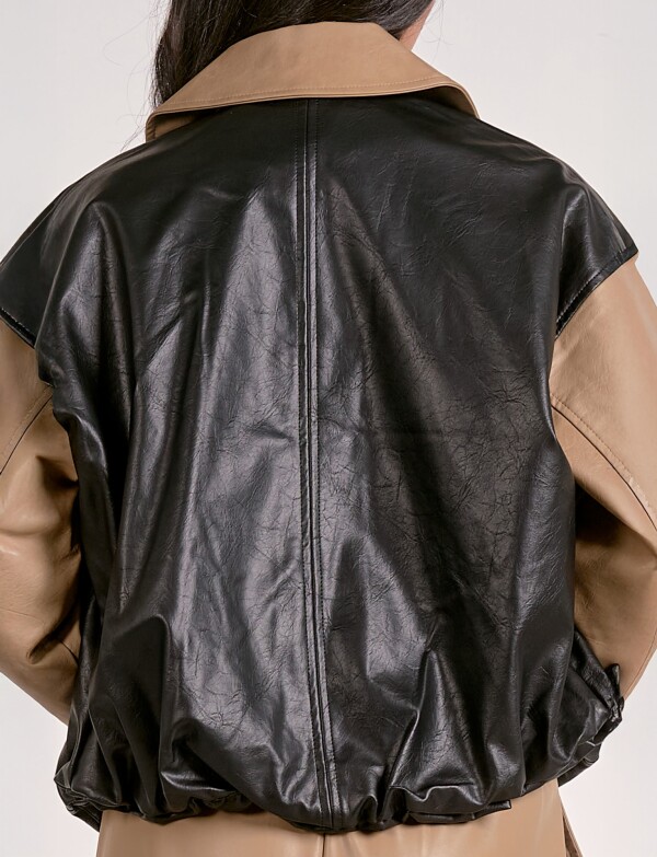 Campera Bomber NEGRO/TOSTADO