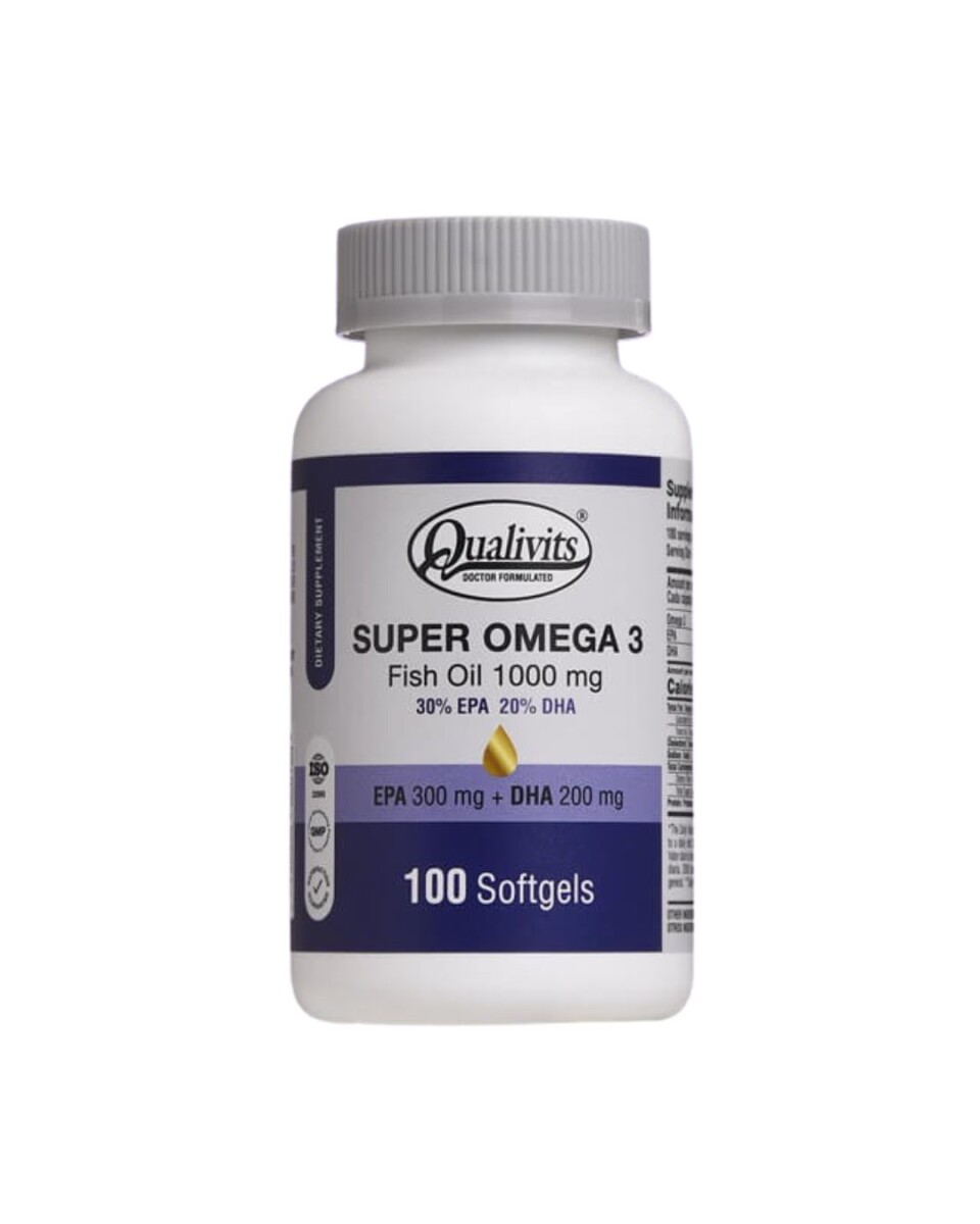 Super Omega 3 Fish Oil 1000mg X 100caps Qualivits 