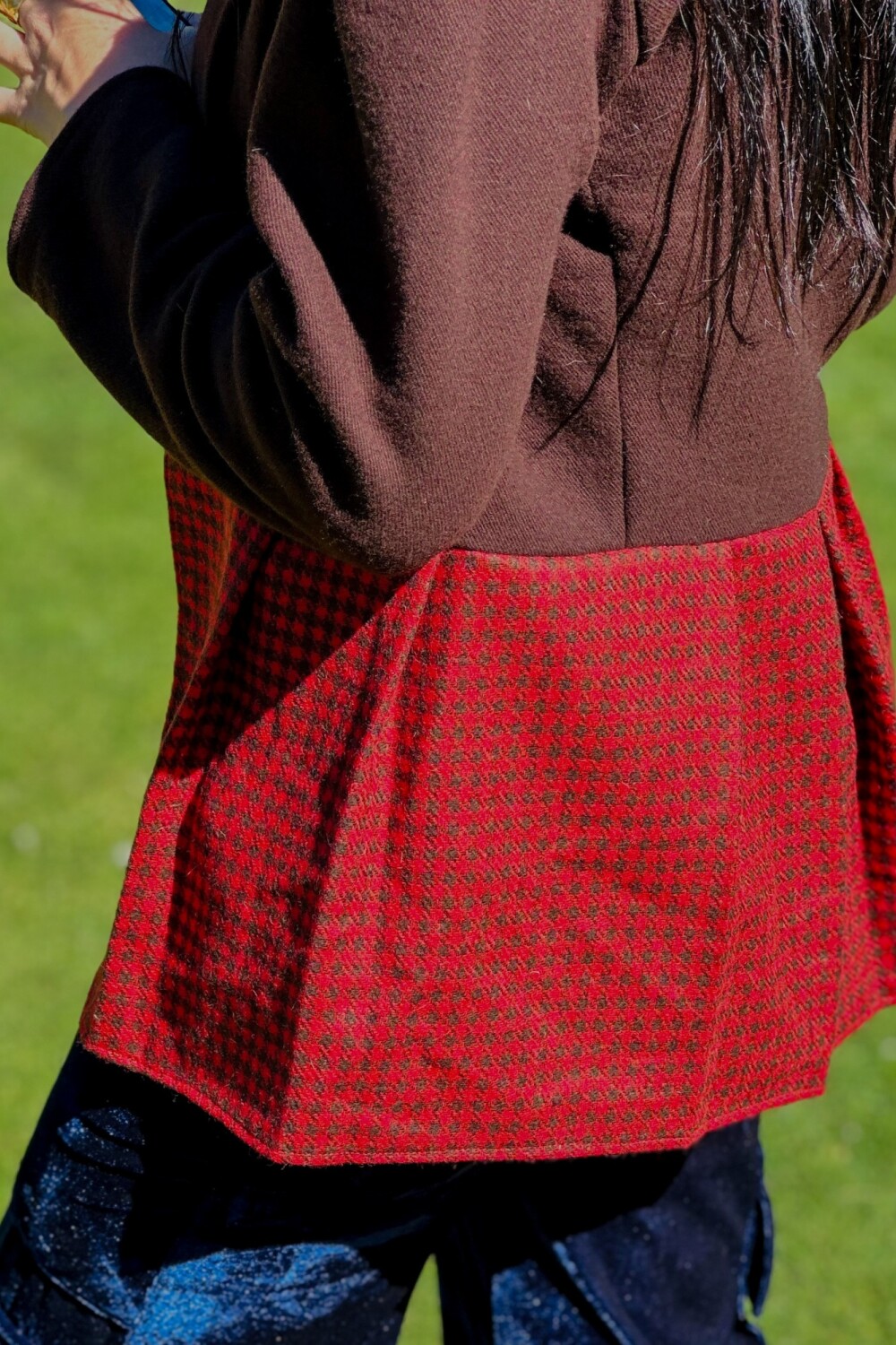 Blazer Office Lana Chocolate / Tweed Rojo