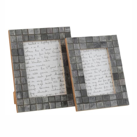 PORTARRETRATOS MDF-Y-HIERRO GRIS CUADROS