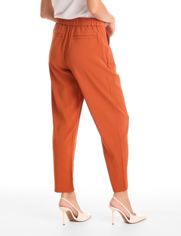 Pantalon Relaxed Fit & Cintura Elástica Posterior ANARANJADO
