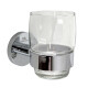 PIEZA DE VIDRIO CON SOPORTE METAL CROMO PARA BAÑO CROMO