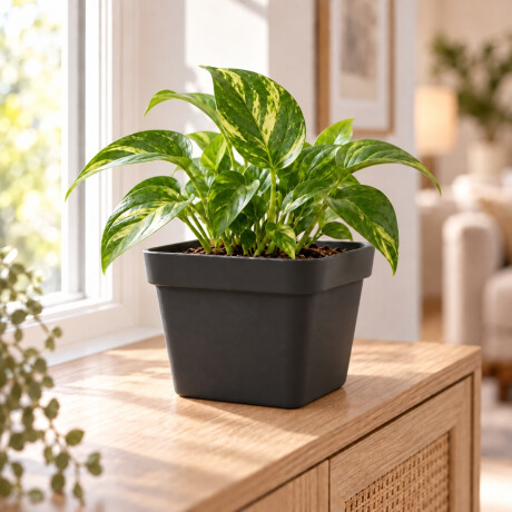 Maceta cuadrada 3,8 lts NEGRO