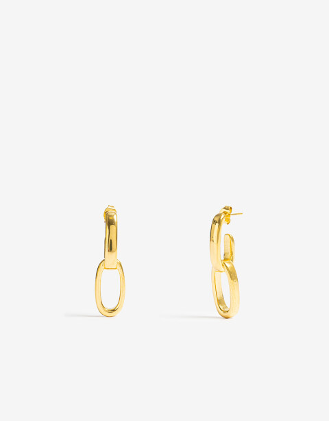 Aros Colgantes Cortos Metal Aros Cortos De Acero - Dorado