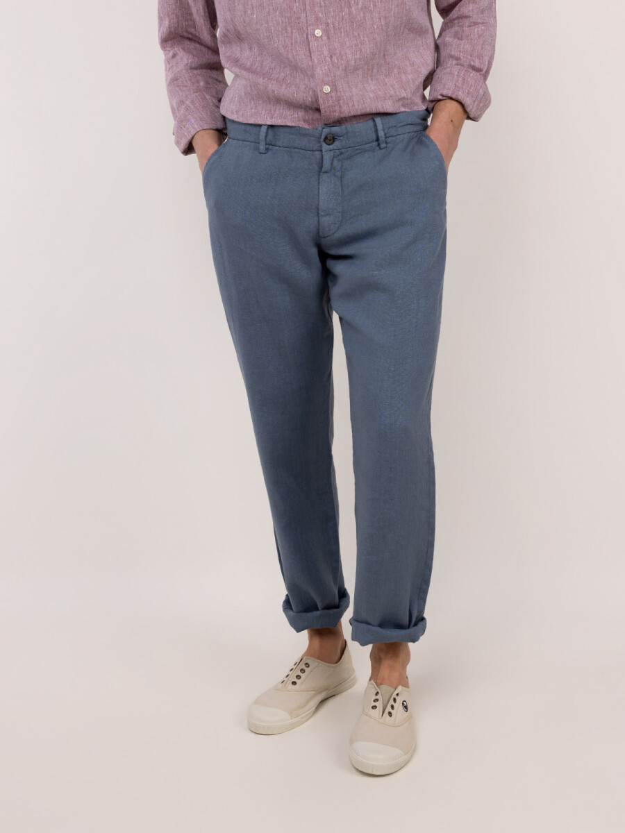 Pantalón Lino - Azul Medio 