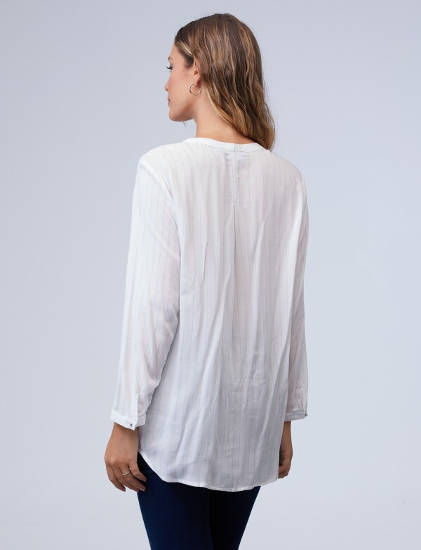 Blusa Lineas Botones BLANCO/AZUL