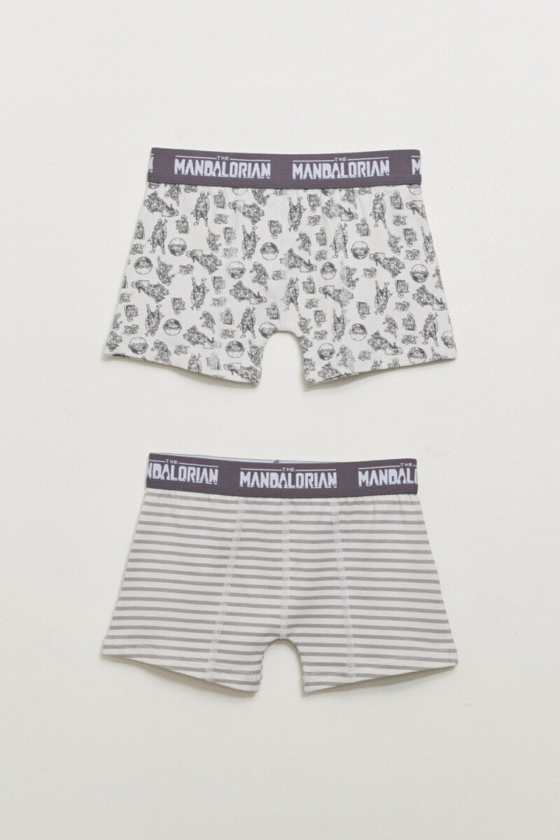 Pack x2 boxer Mandalorian Gris