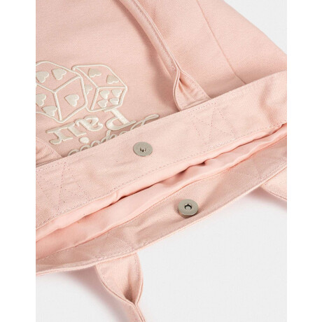 Cartera Shopper Bordada Rosa Viejo