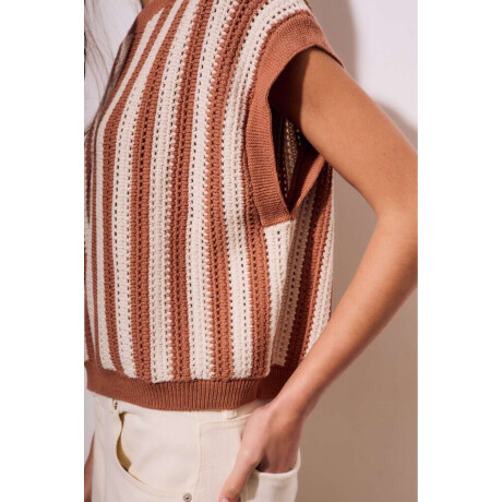 Chaleco Rayado Mocha