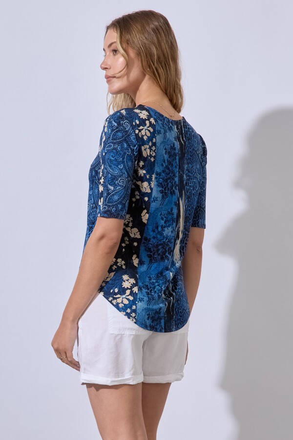 Remera Garden AZUL/MULTI