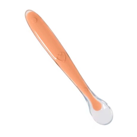Cuchara en Silicona Cubierto para Comida de Bebés y Niños Naranja