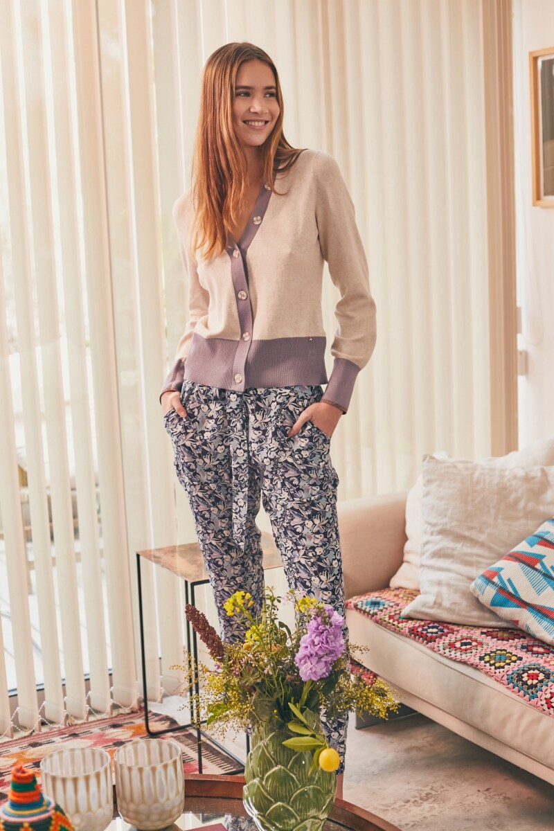 Pantalón Viscosa Print Marino