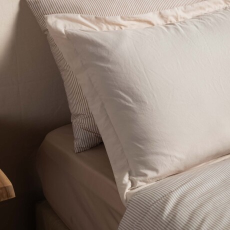 SET CUBRECAMAS 1 PLAZA POLIESTER NATURAL-BEIGE PREWASHED ARENA