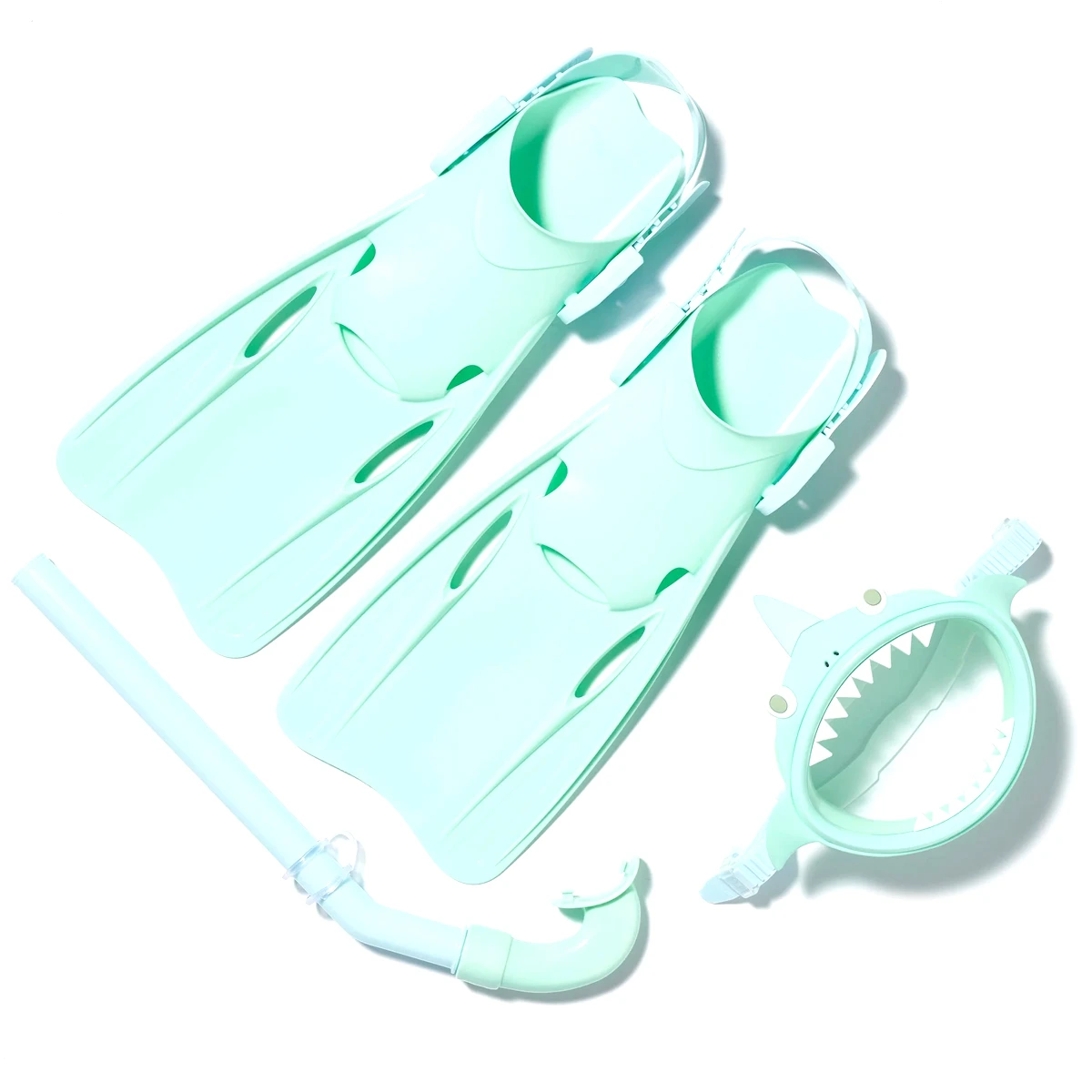 Kit Buceo Snorkel Niños Patas De Rana Antiparras Sunnylife - Salty the Shark Multi 