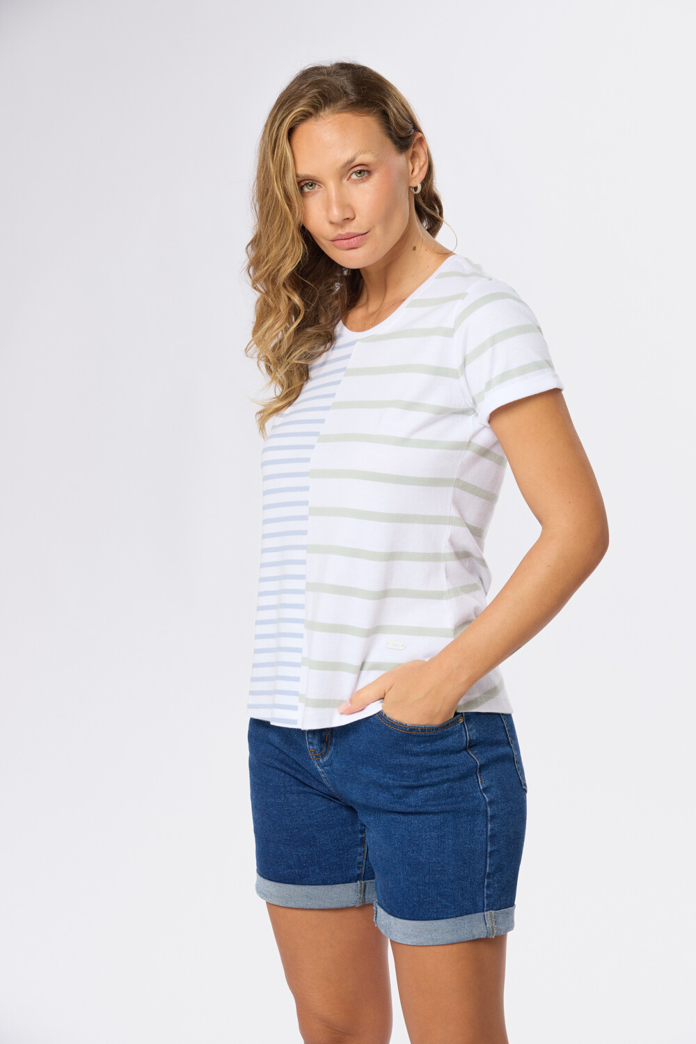 REMERA RAYADA Blanco