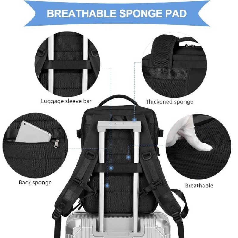 Mochila de viaje para carry on negro