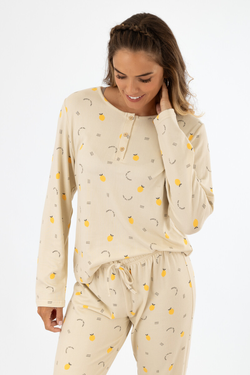 Pijama hello lemons Marfil