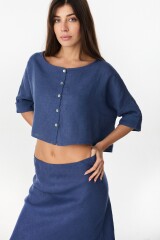 Camisa Fold Azul Marino