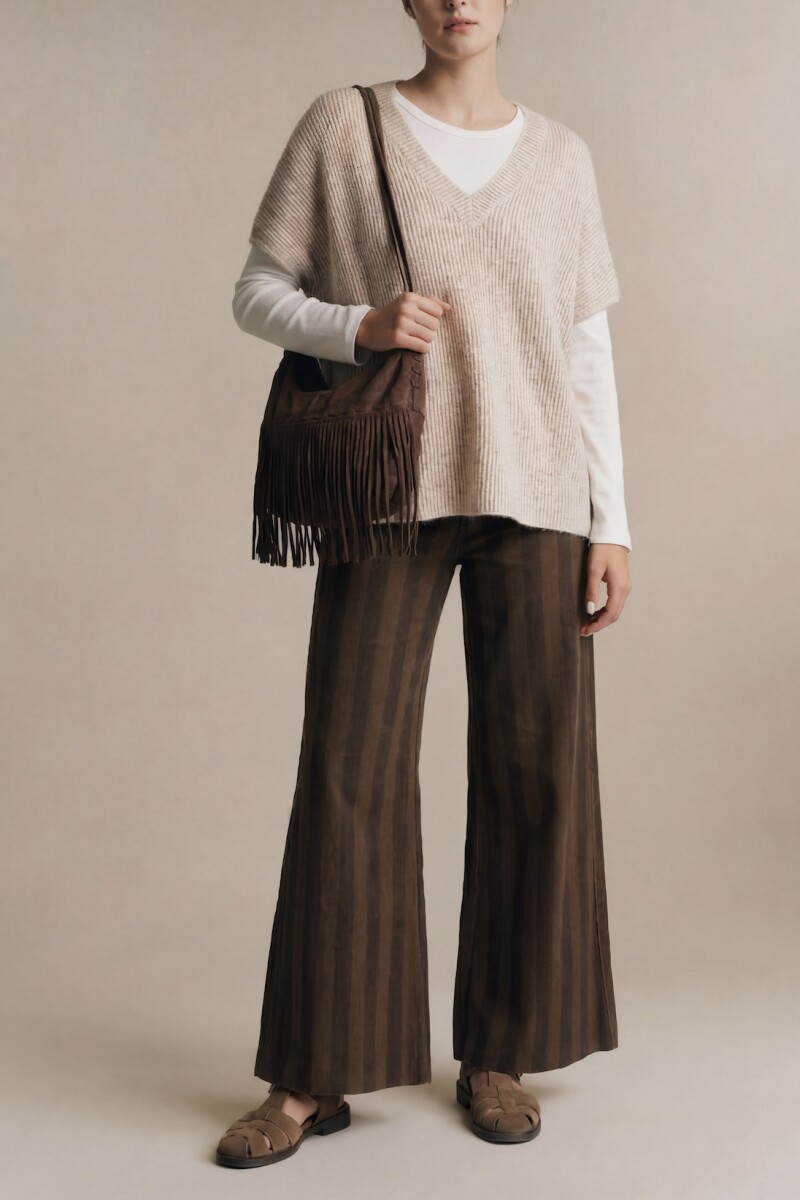 Chaleco Escote En V Mocha