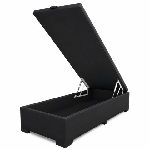 Base Box Baul para Sommier Colchon - Estructura Madera Maciza - Negro 78 x 188 x 35 cm