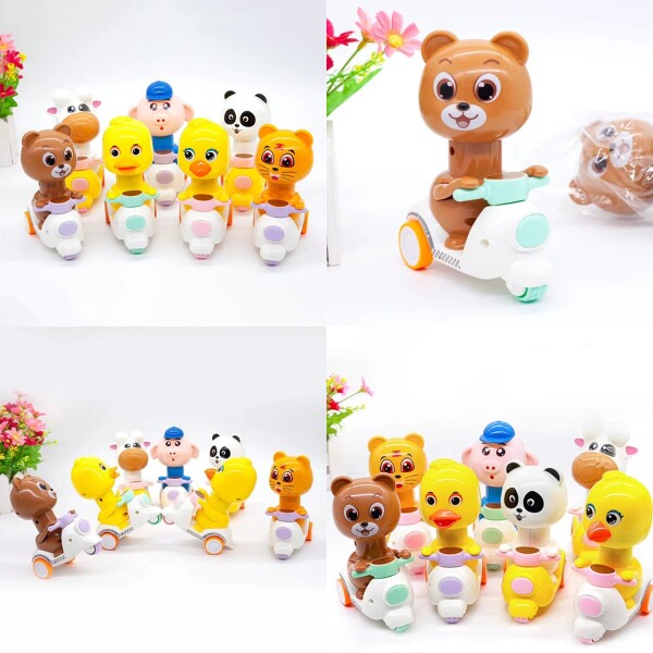 Juguete Interactivo Animales Moto A Fricción Infantil Niños Variante Modelo Oso Lila