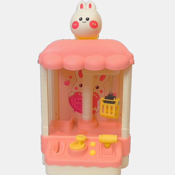 Máquina Infantil Grúa Agarra Juguetes Peluches Con Sonido Variante Color Rosa