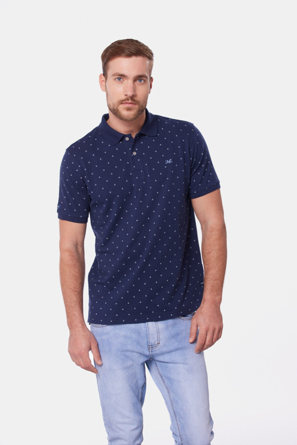 REMERA POLO ESTAMPADA Azul