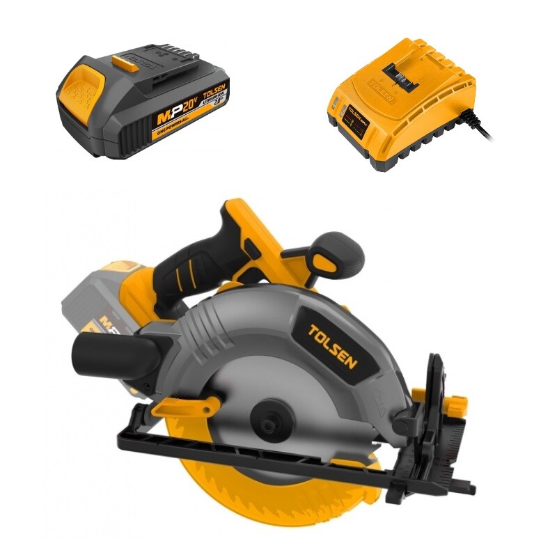 TOLSEN COMBO SIERRA CIRCULAR LI-ION 20V 185MM 3800RPM + BATE Tolsen Sierra Circular Li-ion 20v 185mm 3800rpm (*)