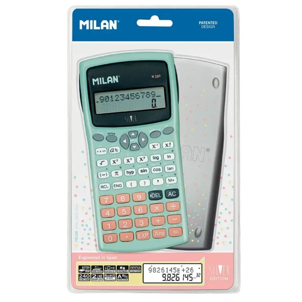 CALCULADORA CIENTIFICA MILAN M240 COLOR TURQUESA CALCULADORA CIENTIFICA MILAN M240 COLOR TURQUESA