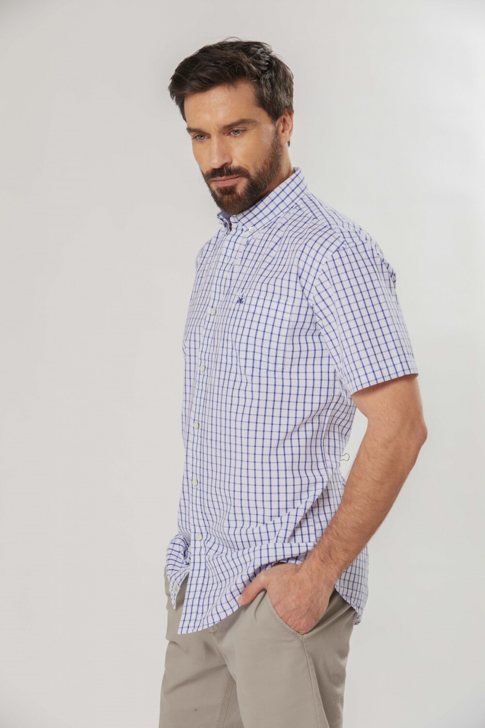 CAMISA A CUADROS Azul