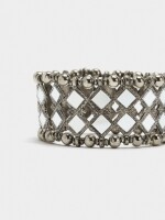 Pulsera Elástica De Rombos Espejo plateado