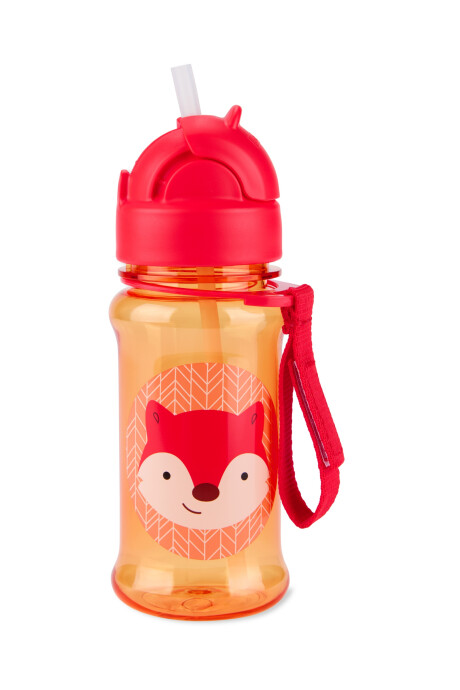 Botella de plástico Tritan, con sorbito, diseño zorro Botella de plástico Tritan, con sorbito, diseño zorro