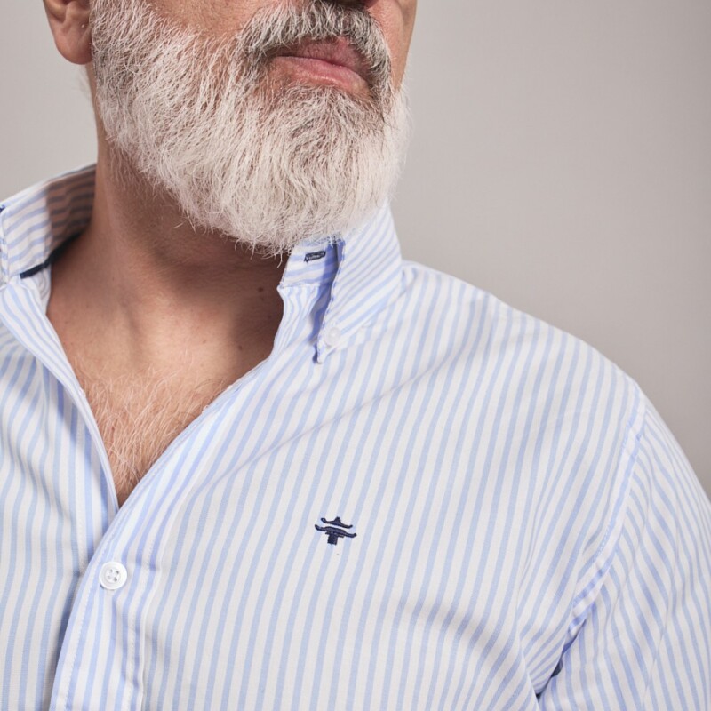 CAMISA OXFORD BLANCO RAYADO