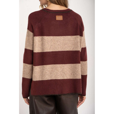 Sweater Rayado Bordeaux
