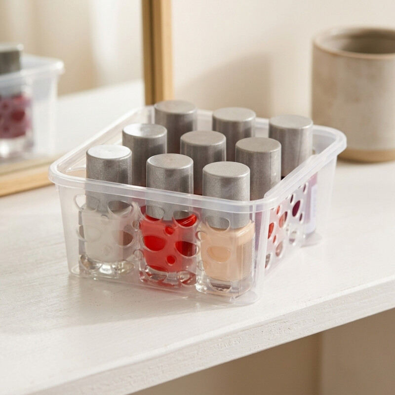 Set x2 Canastas apilables 746 ml TRANSPARENTE