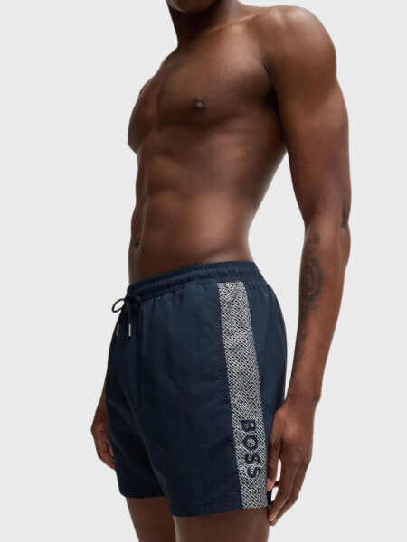 BOSS - Short de Baño con Logo Azul