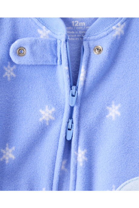 Pijama una pieza de micropolar, con pie, estampa pingüino Sin color