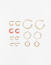 Aros Argollas Set Metal Aros Argollas Set De 7 Pares - Dorado