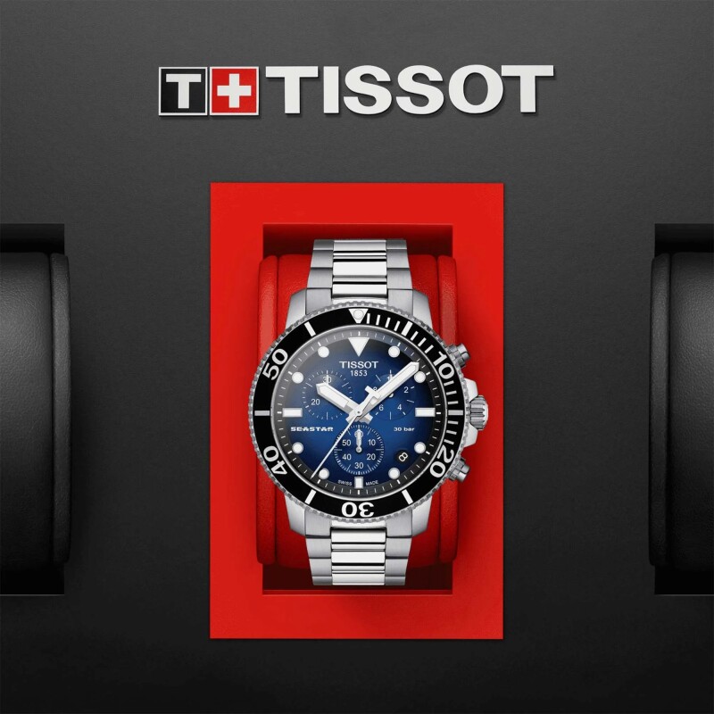 Reloj Tissot T1204171104101 Seastar 1000 Chronograph para hombre de acero plateado Reloj Tissot T1204171104101 Seastar 1000 Chronograph Para Hombre De Acero Plateado