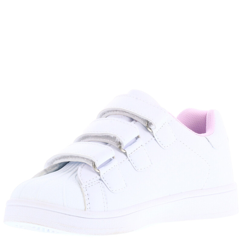Championes Infantiles Push DANISH con velcros Blanco - Rosado