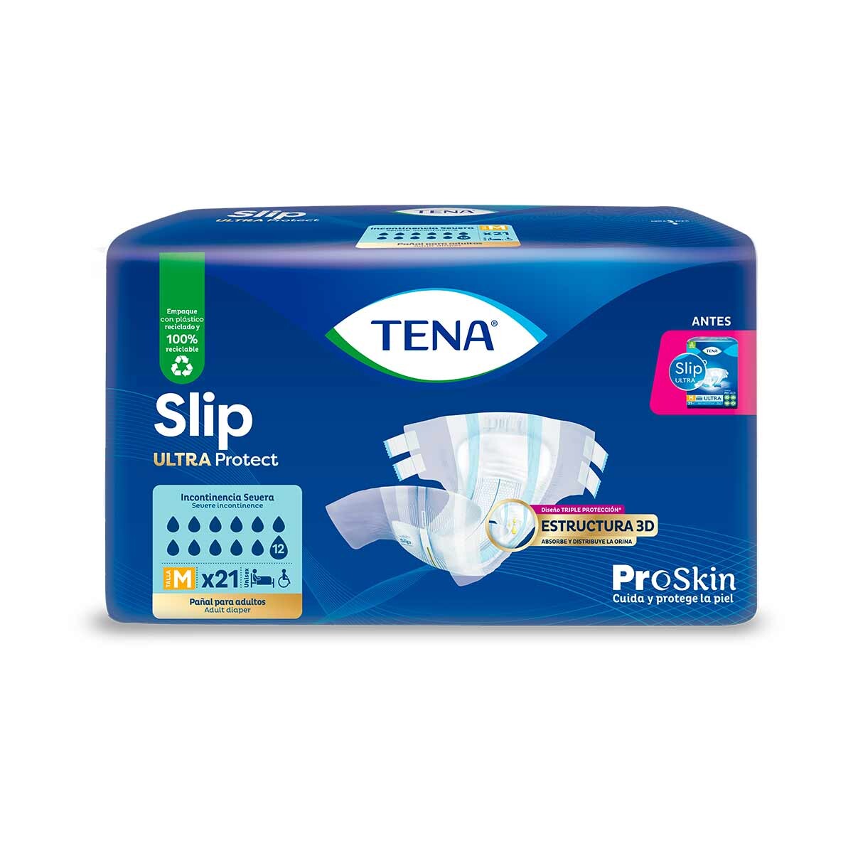 TENA PAÑAL ADULTO SLIP MEDIANO PAQ. X 21 