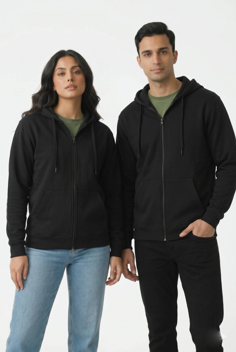 Campera deportiva clásica con capucha - UNISEX - Negro 