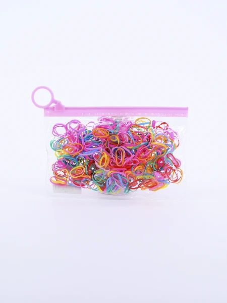CARTUCHERA CON GOMAS PARA PELO MULTICOLOR