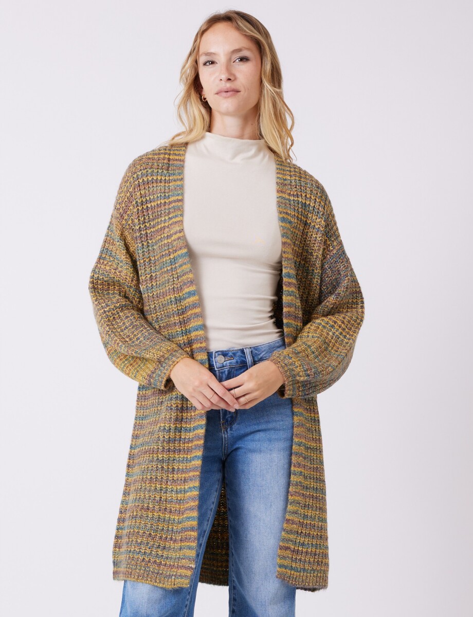 Cardigan Largo Multicolor - Multi/amarillo 